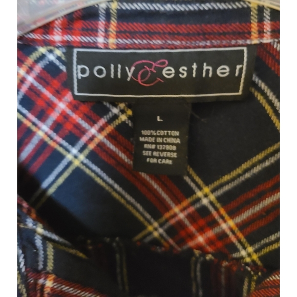 EUC Size Large Polly & Esther Plaid Button Down - Picture 3 of 3